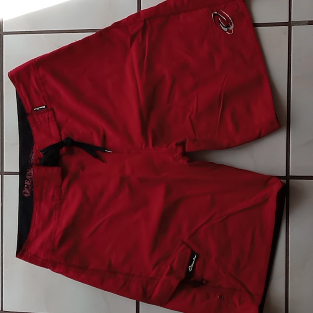 Ocean Core BNWOT Men's Red w Black Board Shorts SZ 36